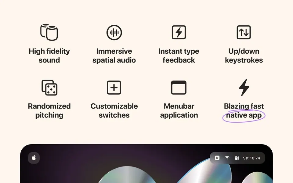 Các tính năng của app Klack trên Mac