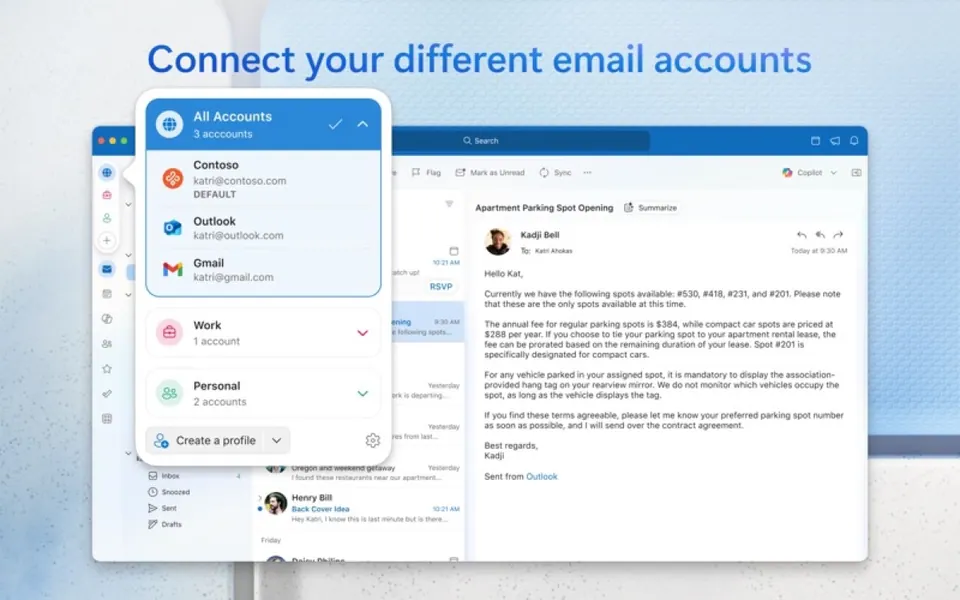 Giao diện soạn và quản lý email của Outlook cho Mac. (Ảnh: Mac App Store)