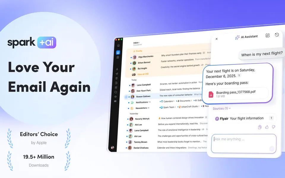 Spark Mail cho Mac — hộp thư thông minh với Spark +AI. (Ảnh: App Store)