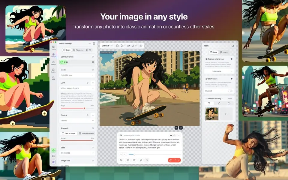 Draw Things trên Mac biến ảnh chụp thành phong cách hoạt hình