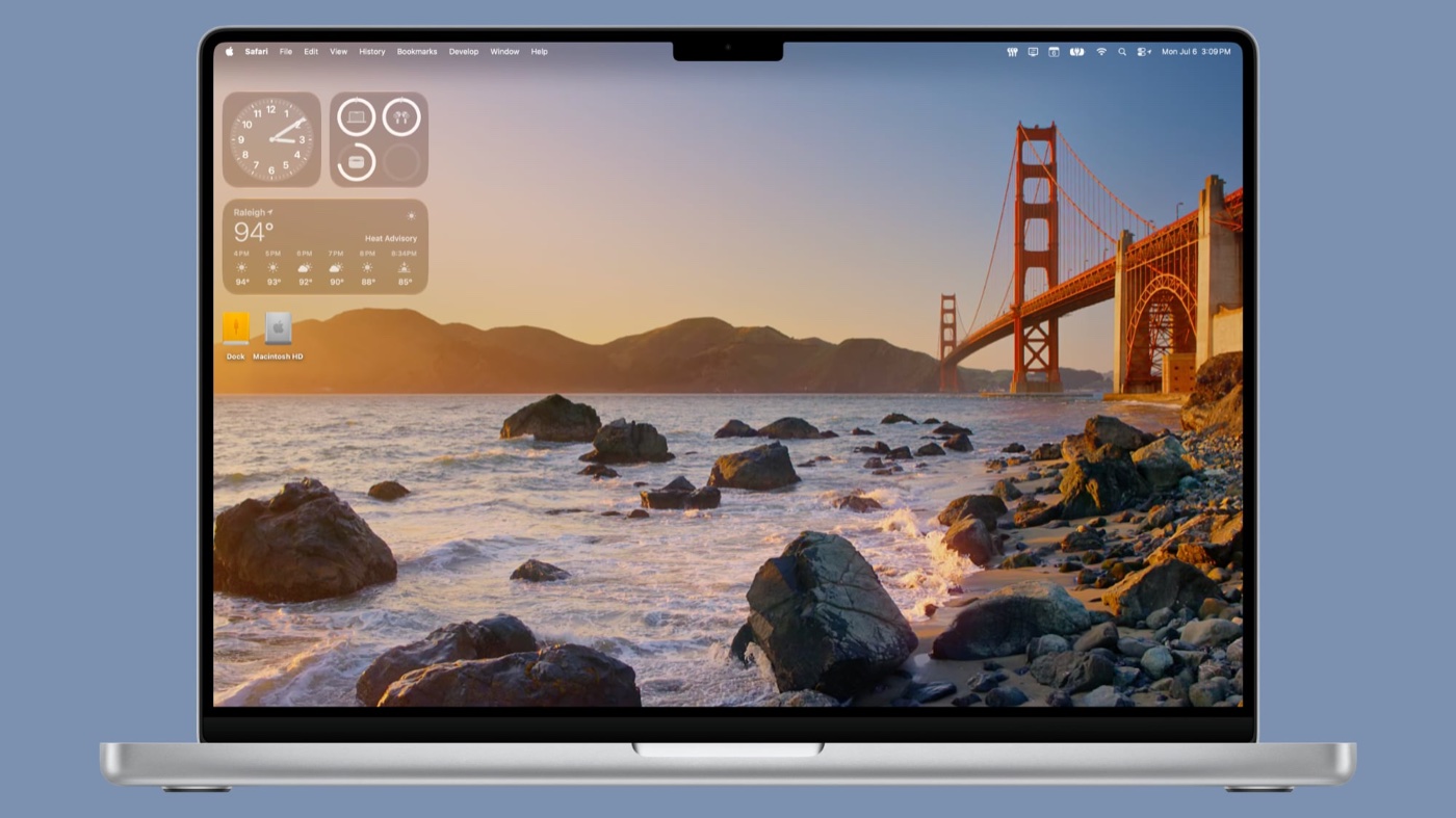 Hình nền Golden Gate trên macOS 27, biểu tượng cho thế hệ Mac Apple Silicon mới