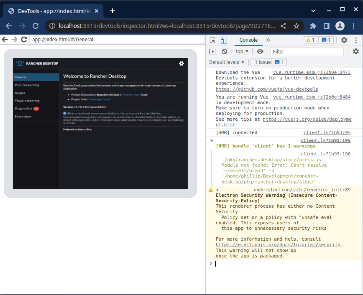 Cấu hình Kubernetes tích hợp trong Rancher Desktop. (Ảnh: GitHub rancher-sandbox)