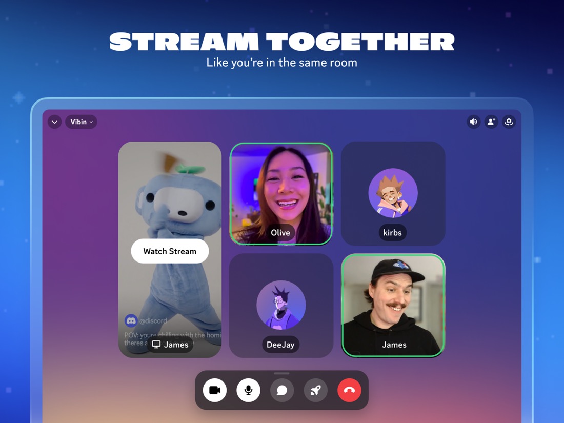 Giao diện Discord trên Mac/iPad