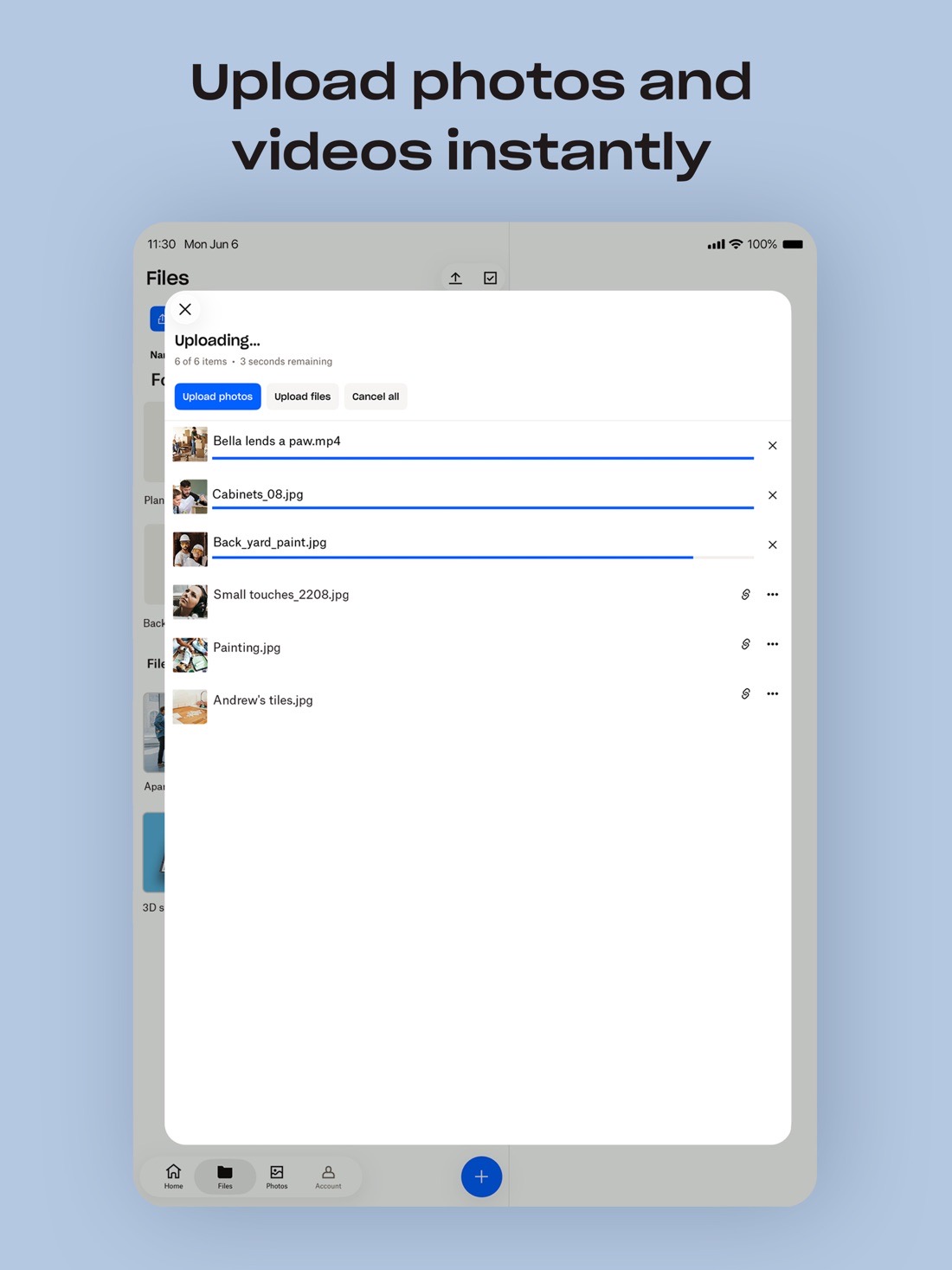 Giao diện Dropbox trên Mac