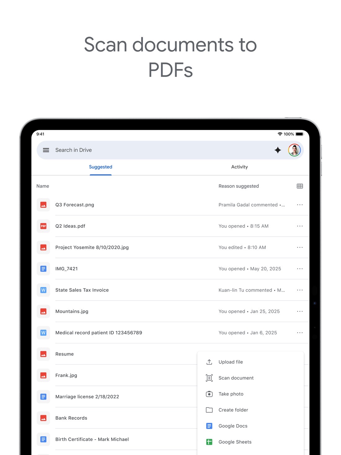 Giao diện Google Drive trên Mac