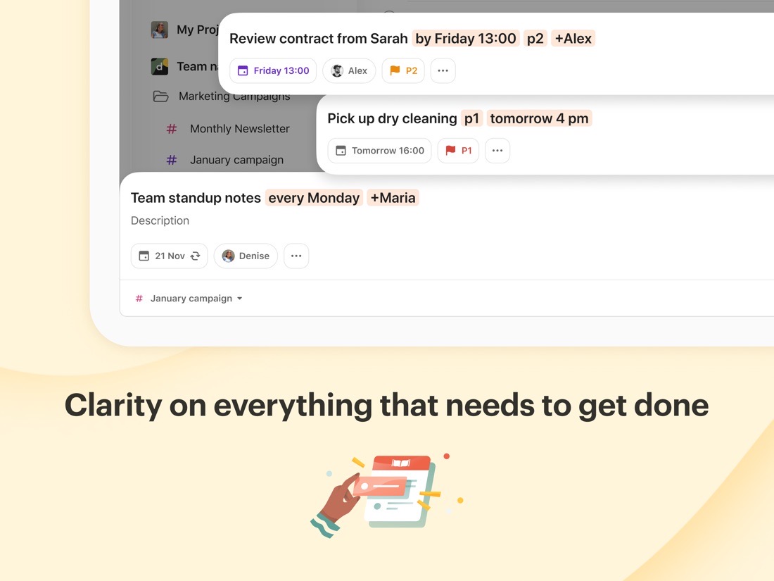Giao diện Todoist trên Mac